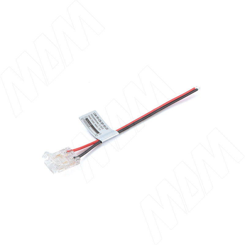 Коннектор для ленты COB и SMD, 10 мм, к блоку питания, провод 100 мм, IP20