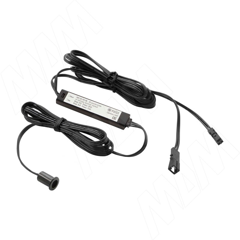 Выключатель инфракрасный (IR) на преграду, врезной, черный, 12/24V, 48/96W