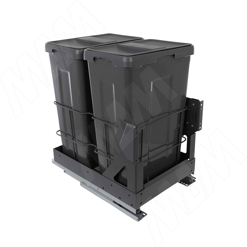 MOVEBOX F40 Система сортировки и хранения, платформа, 2 емкости (2x35), креп. фасада, полн.выдв., плавн.закр., графит