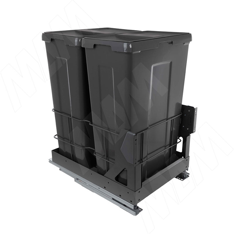 MOVEBOX F45 Система сортировки и хранения, платформа, 2 емкости (2x35), креп. фасада, полн.выдв., плавн.закр., графит